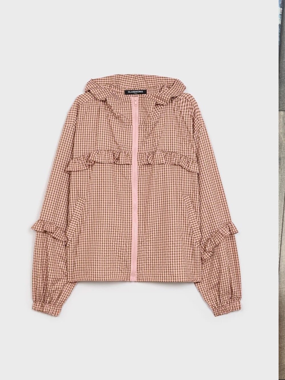 Glassworks Gingham Frill Windbreaker London *NWT*
